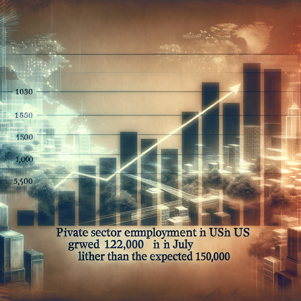 ADP: рост занятости в частном секторе США составил 122 000 в июле, что ниже ожидаемых 150 000